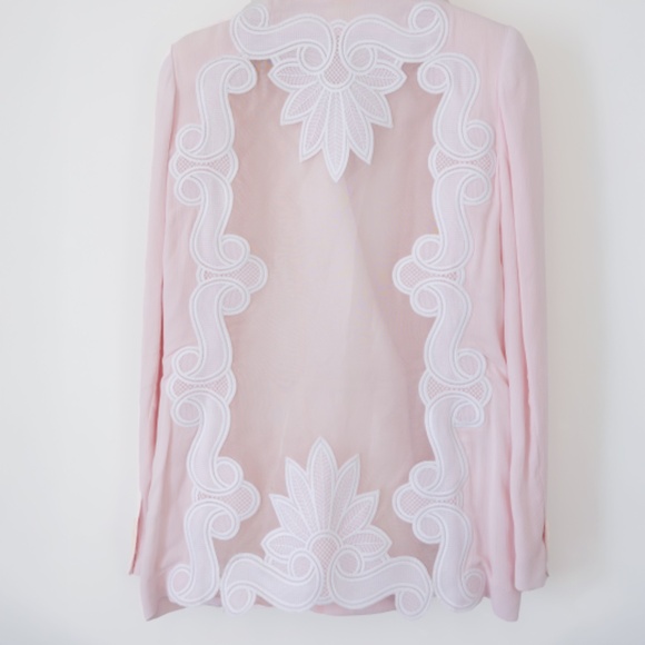 ANTONIO BERARDI pale pink SPRING 2012 Blazer Sheer back Size 44 - Picture 1 of 4